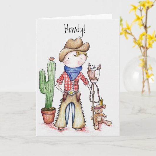 De Kaart van de Verjaardag van de cowboy (Gele Bloem)