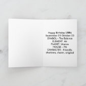 De kaart van de Verjaardag van de Dierenriem van (Binnen)