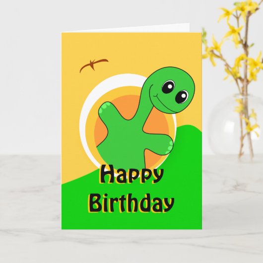 De Kaart van de Verjaardag van de dinosaurus (Gele Bloem)