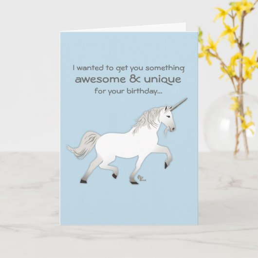 De Kaart van de Verjaardag van de eenhoorn (Gele Bloem)