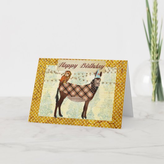 De Kaart van de Verjaardag van de ezel & van de (Voorkant)