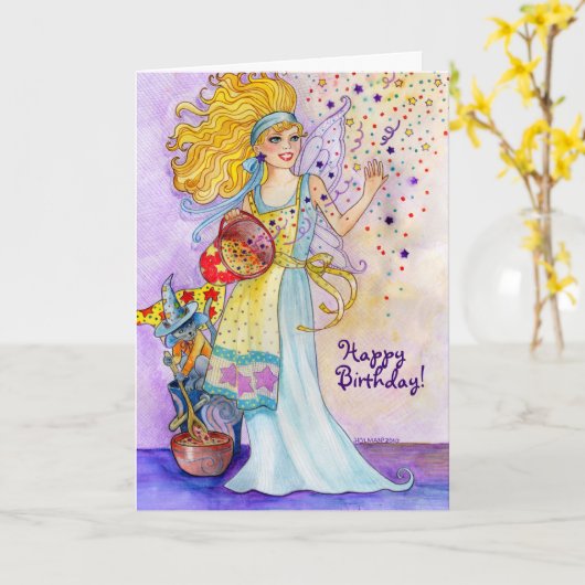 De Kaart van de Verjaardag van de Fee van (Gele Bloem)