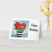 De Kaart van de Verjaardag van de Geraniums van de (Gele Bloem)