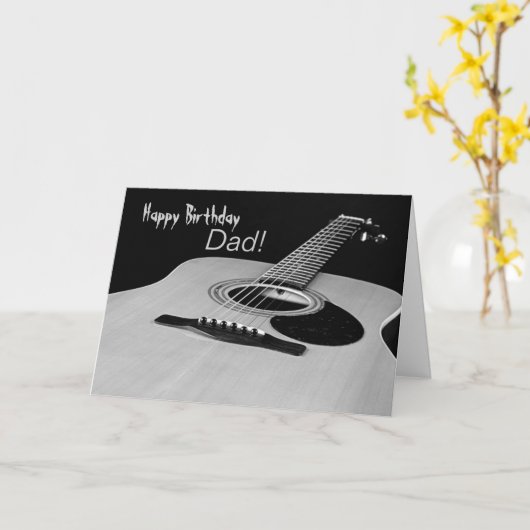 De Kaart van de Verjaardag van de gitaar voor Papa (Gele Bloem)