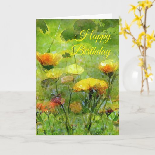 De kaart van de Verjaardag van de goudsbloem (Gele Bloem)