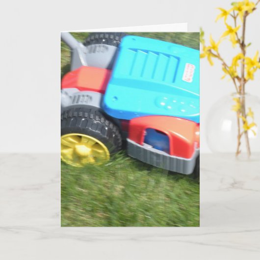 De Kaart van de Verjaardag van de Grasmaaimachine (Gele Bloem)