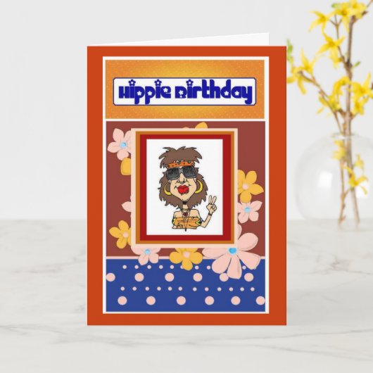 De Kaart van de Verjaardag van de hippie (Gele Bloem)