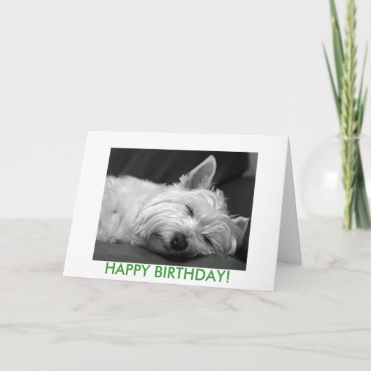 De Kaart van de Verjaardag van de Hond van Westie (Voorkant)