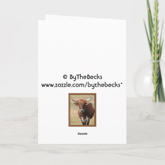 De Kaart van de Verjaardag van de Jonge os van de (Achterkant)