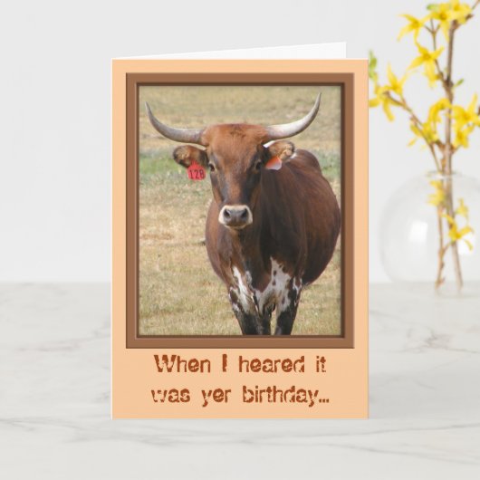 De Kaart van de Verjaardag van de Jonge os van de (Gele Bloem)