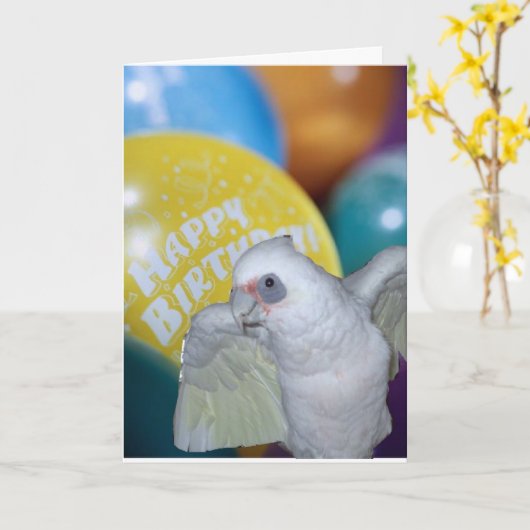 De Kaart van de Verjaardag van de kaketoe (Gele Bloem)