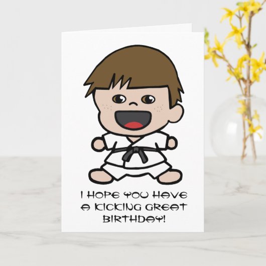 De Kaart van de Verjaardag van de Karate van de (Gele Bloem)