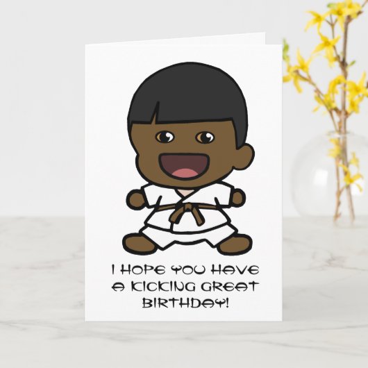 De Kaart van de Verjaardag van de Karate van de (Gele Bloem)