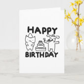 De Kaart van de Verjaardag van de kat en van de (Gele Bloem)