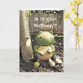 De Kaart van de Verjaardag van de kikker en van de (Gele Bloem)