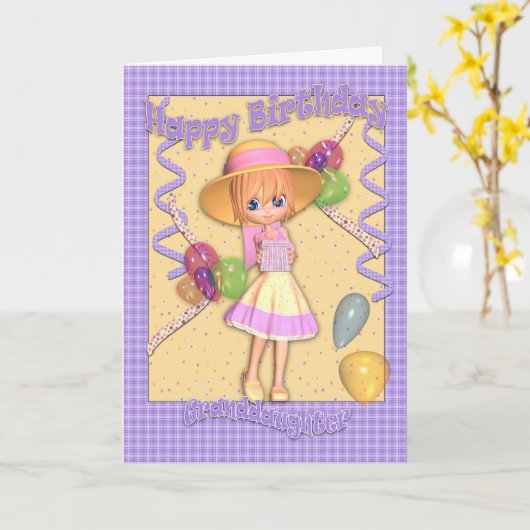 De Kaart van de Verjaardag van de kleindochter - (Gele Bloem)