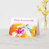 De Kaart van de Verjaardag van de Kolibrie van de (Gele Bloem)