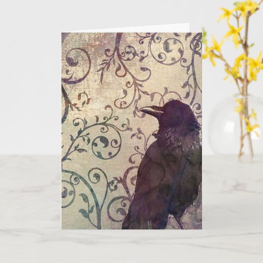 De Kaart van de Verjaardag van de Kraai van de (Gele Bloem)
