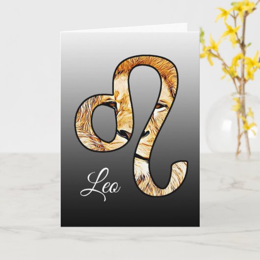 De Kaart van de Verjaardag van de Leeuw van het (Gele Bloem)