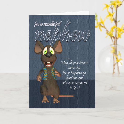 De Kaart van de Verjaardag van de neef - met Funky (Gele Bloem)