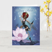 De Kaart van de Verjaardag van de nicht met de Fee (Gele Bloem)