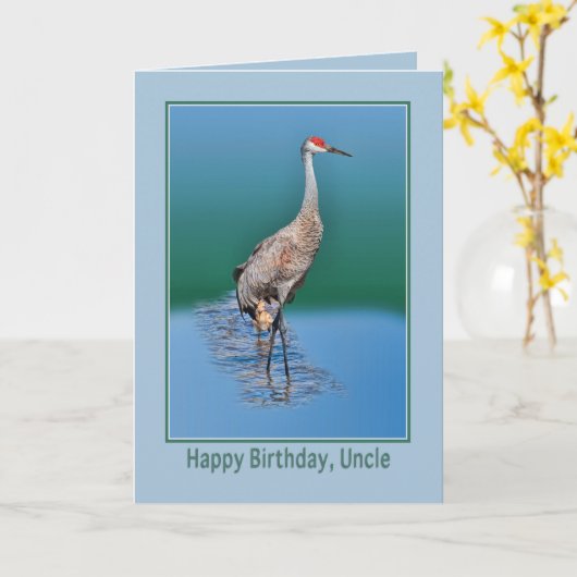 De Kaart van de Verjaardag van de oom met de Kraan (Gele Bloem)