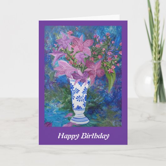 De kaart van de Verjaardag van de orchidee (Voorkant)