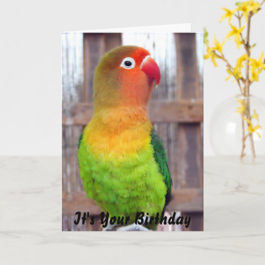 De kaart van de Verjaardag van de parkiet (Gele Bloem)