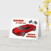 De Kaart van de Verjaardag van de raceauto (Gele Bloem)