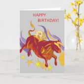 De Kaart van de Verjaardag van de stier en van het (Gele Bloem)