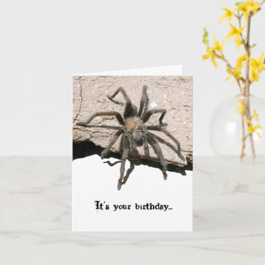 De Kaart van de Verjaardag van de tarantula (Gele Bloem)