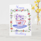 De Kaart van de Verjaardag van de Tijd van de Thee (Gele Bloem)