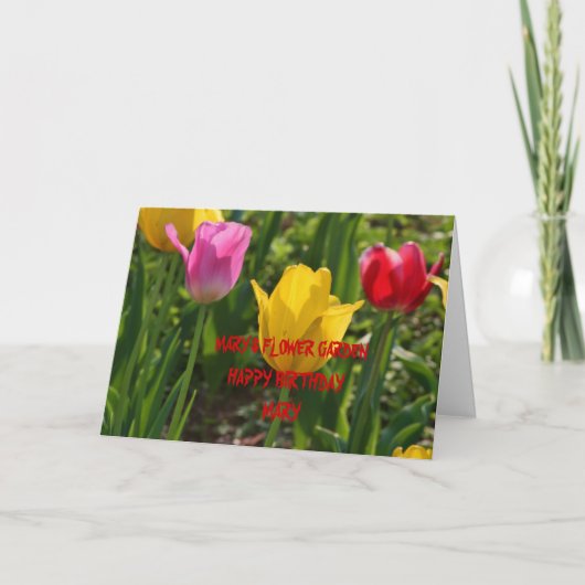 De Kaart van de VERJAARDAG van de TULP van de (Voorkant)