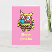 De Kaart van de Verjaardag van de uil (Voorkant)