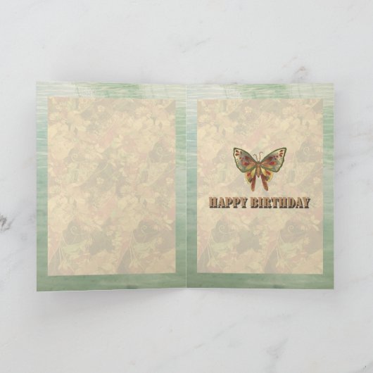 De Kaart van de Verjaardag van de vlinder (Binnen)