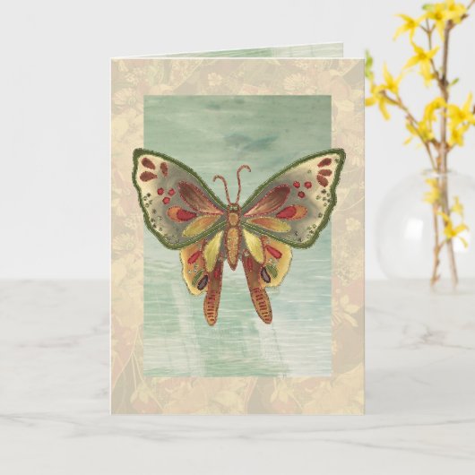 De Kaart van de Verjaardag van de vlinder (Gele Bloem)