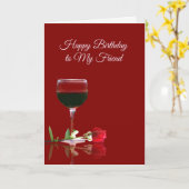 De Kaart van de Verjaardag van de wijn voor Vriend (Gele Bloem)