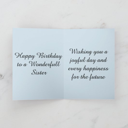 De Kaart van de Verjaardag van de zuster (Binnen)