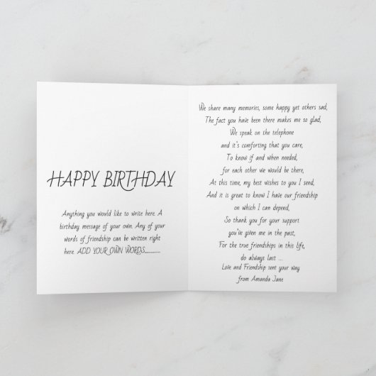 De Kaart van de Verjaardag van de zuster (Binnen)