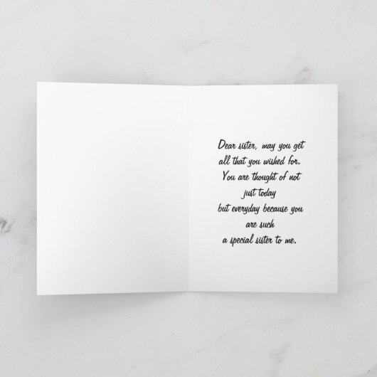 De Kaart van de Verjaardag van de Zuster van de (Binnen)