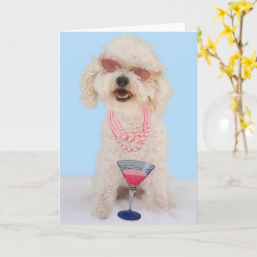 De Kaart van de Verjaardag van Frise van Bichon (Gele Bloem)