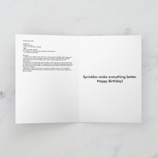 De Kaart van de Verjaardag van Funfetti (Binnen)