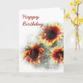 De Kaart van de Verjaardag van Gazania (Gele Bloem)