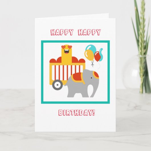 De Kaart van de Verjaardag van het circus (Voorkant)