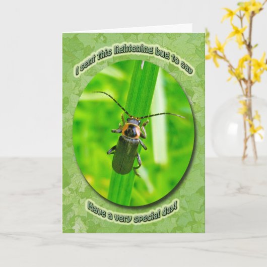 De Kaart van de Verjaardag van het Insect van de (Gele Bloem)