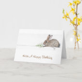 De kaart van de Verjaardag van het konijntje (Gele Bloem)