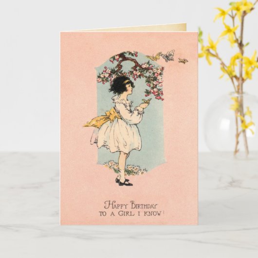 De Kaart van de Verjaardag van het meisje (Gele Bloem)