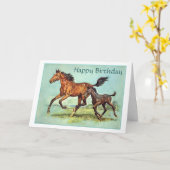 De Kaart van de Verjaardag van het paard en van (Gele Bloem)
