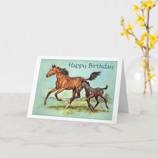 De Kaart van de Verjaardag van het paard en van (Gele Bloem)