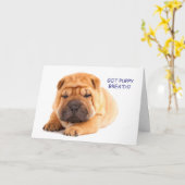 De Kaart van de Verjaardag van het Puppy van Pei (Gele Bloem)